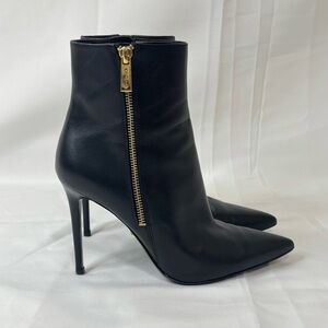 Michael Kors Keke Black Leather Stiletto Ankle Boots – Size 7.5